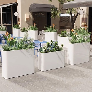 Outdoor Stainless Steel Flower Box, Iron Flower Stand, Space Partition Flower Trough, Store Galvanized Steel Fence, Flower Bed, Flower Stand Customization