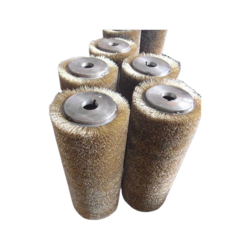 Maquinaria de producción Rodillo de alambre pulido derusting rodillo de cepillo de dibujo rodillo de alambre de cobre pulido abrasivo Cepillo de rodillo de alambre Desbarbado