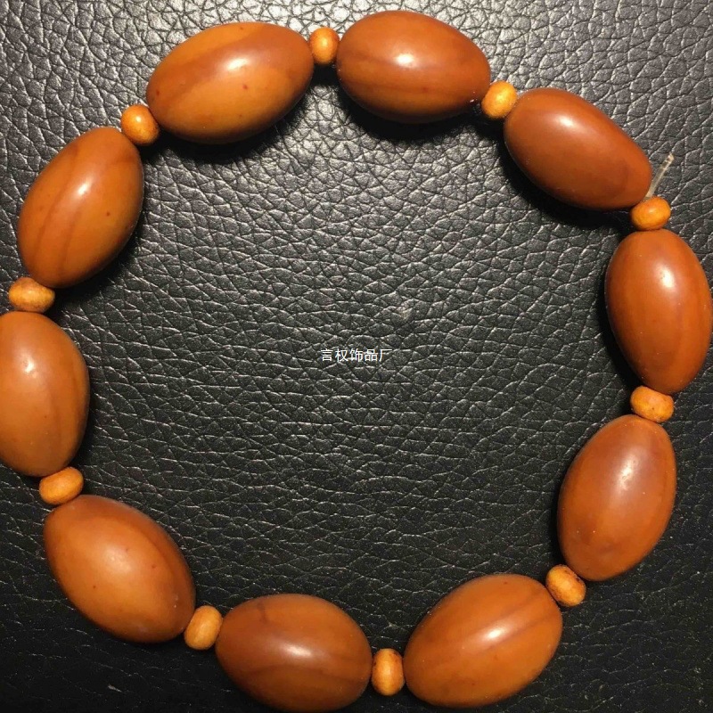 文玩手串核珠铁橄榄核圆素橄榄核长串小油核短核素男女士项