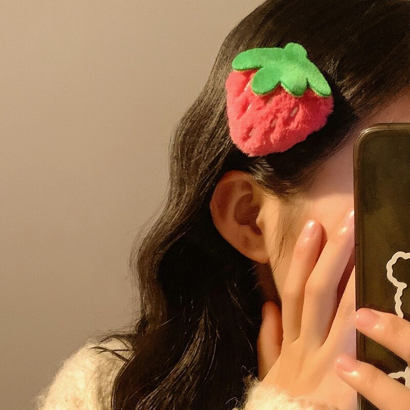 Cute Strawberry Hairpin for Women, New Forehead Clip, Headband, Side Clip, Sweet Side Plush Hairpin, Student Hair Accessory Cute Strawberry Hairpin for Women, New Forehead Clip, Headband, Side Clip, Sweet Side Plush Hairpin, Student Hair Accessory