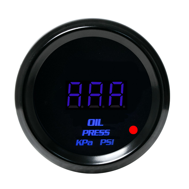 Car modification instrument 12V universal blue light digital display rotary meter booster water temperature oil pressure oil temperature voltage 52MM