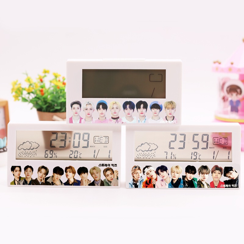 South Korean Star Stray Kids Style Surrounding Fang Can Han Zhicheng Girls' Multifunctional Gift Weather Alarm Clock