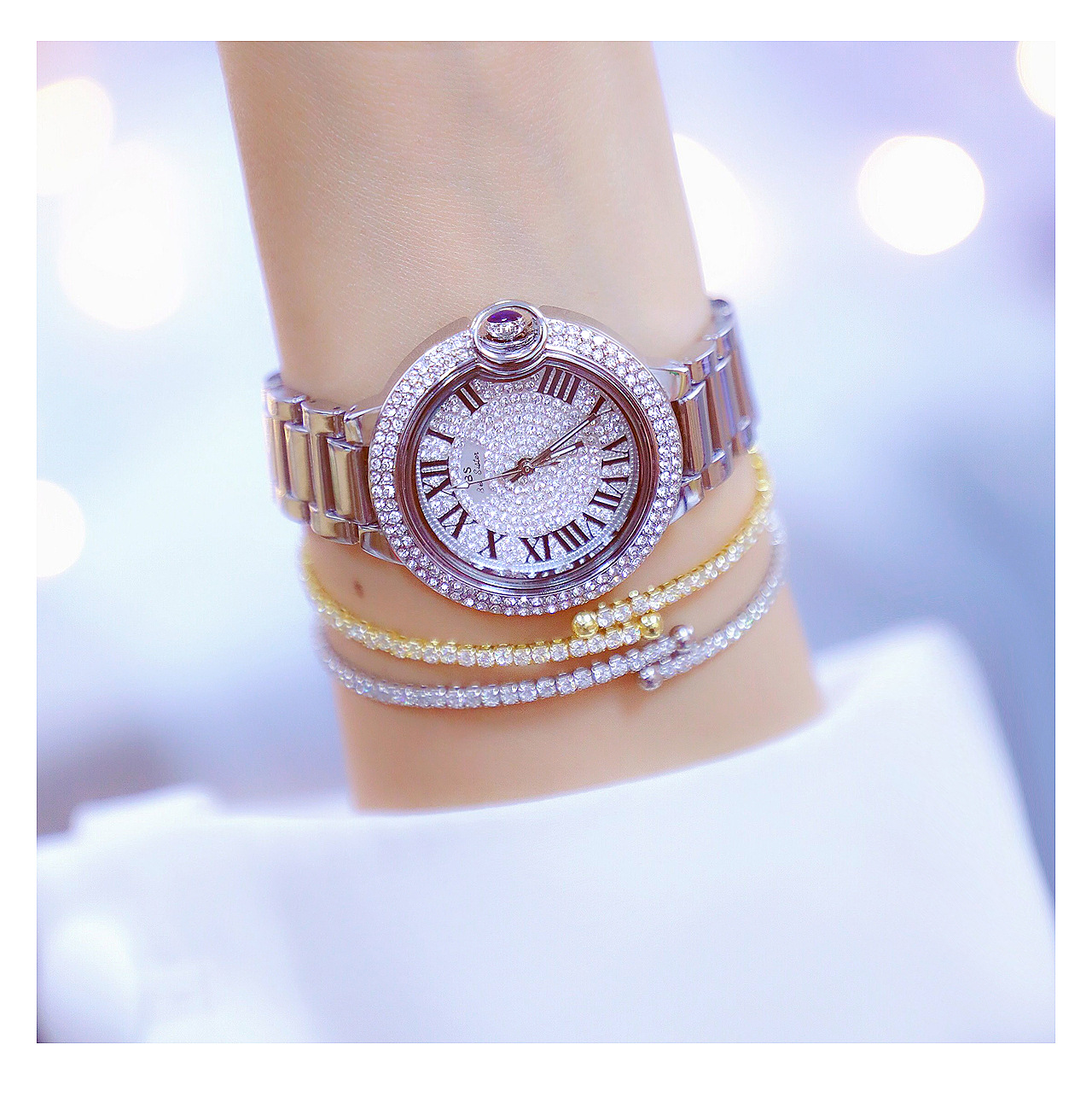 100g Weight Tempered Glass Mirror Material Alloy Strap Material Watch Classification Pointer+Number Display Type Jewelry Buckle Buckle Style Round Dial Shape Casual, Daily Occasion Quartz Movement Solid Color Pattern Women's Gender Simple Style, Classic Style Style Simple Style Classic Style Solid Color Jewelry Buckle Quartz Watch Women's Watches 11