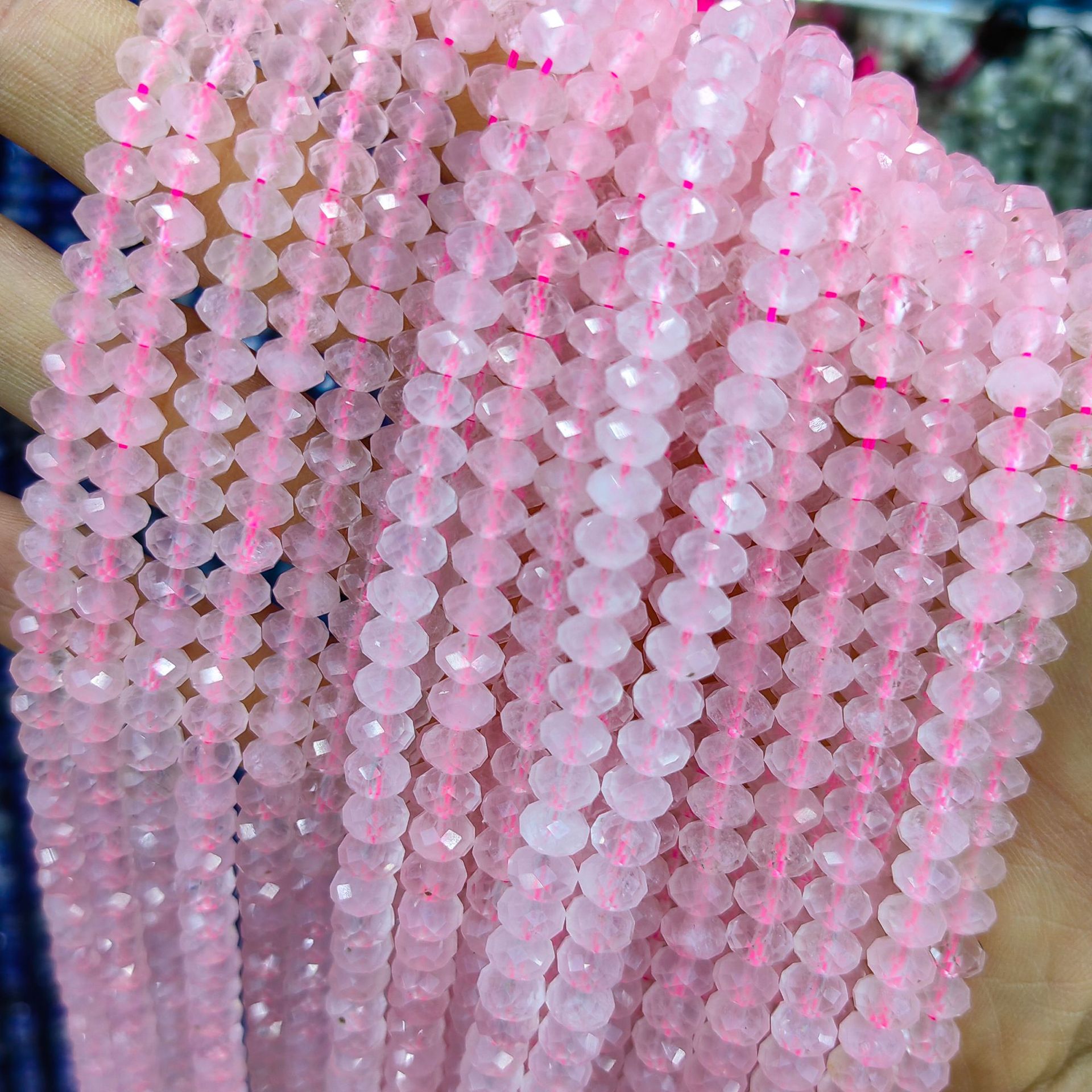 Piedra natural cristal natural 6mm * 4mm faceta divisor de platillo volador cuentas separadoras cuentas dispersas joyas semiacabadas DIY