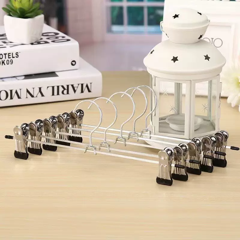 金属裤架子家用裤夹子批发防滑挂裙夹批发裤夹衣袜架无痕裤架带夹