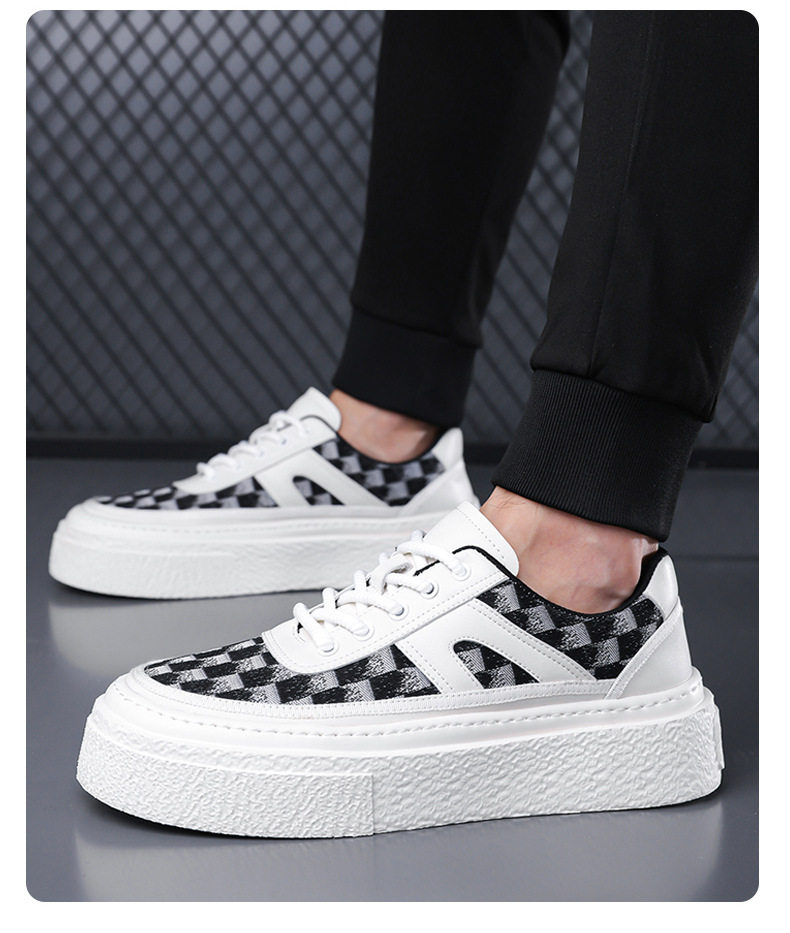 Giày thể thao đế dày nam kiểu mới, giày sneaker đơn giản tăng chiều cao, gót 3-5 cm — GX2519 màu trắng, GX2519 màu đen chi tiết 13