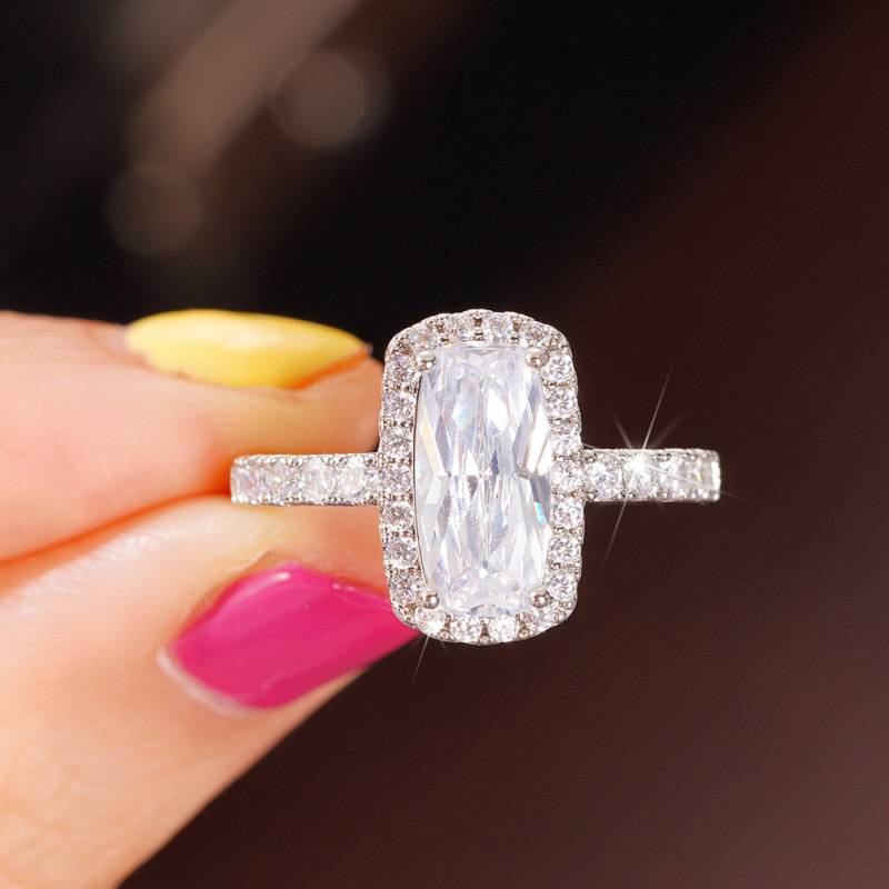 Zircon Inlay Material Wholesale Simple Style Classic Style Geometric Copper Inlay Zircon Rings