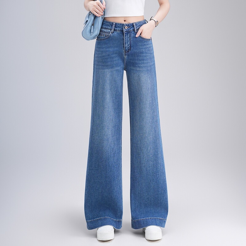 Dropshipping Women's Flared Jeans 2026 Spring and Autumn New High-Waisted Slimming Casual Pants Women's Fashionable Versatile Straight-Leg Pants