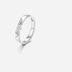 Sweet Angel Series Angel Wing Couple's Ring Pure Silver Ring Set for Couples, Female and Male Finger Rings, High-End