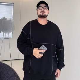 圆领长袖卫衣男秋冬季卫衣新款潮牌宽松加大码日系休闲百搭上衣冬
