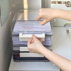 透明试卷收纳盒专属整理盒大容量学生毕业证件户口本A4文件收纳盒
