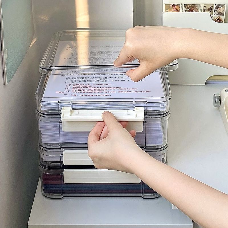 透明试卷收纳盒专属整理盒大容量学生毕业证件户口本A4文件收纳盒|undefined