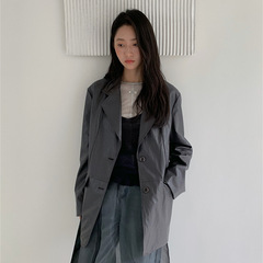 苏奈 韩系PU皮西装外套女2025秋季韩系高级感气质小西服fromanna
