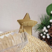 定制跨境个性化亚克力星形酒杯标签玻璃杯装饰婚礼装饰酒杯吊挂饰