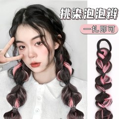 人気の新製品バブルガールナチュラルハイライトツイストロングブレードネットレッドランタンヘアボクシングハイポニーテールウィッグ