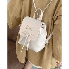 Korean Sweet Bowknot Strap Shoulder Bag for Women 2024 Small Backpack with Design Sense for Shopping and Books 
