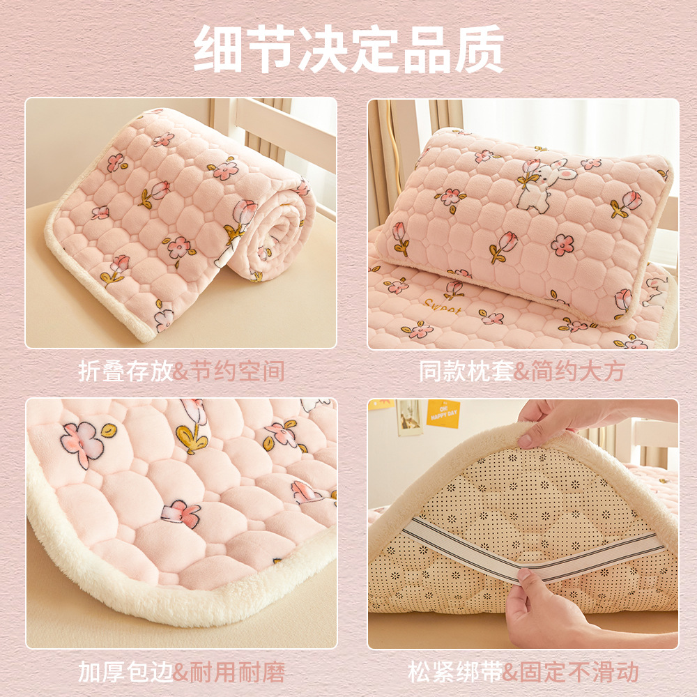 A級学生寮用ミルクベルベットマットレス、冬用厚手フリースパッド、入学時寮用シングルベッドマットレス