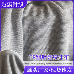 メーカーの現物はTRスパンデックスの太い針の汗の布の女性服のレジャーのファッションの生地のニットの織物の布地を供給します。