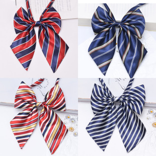 Collar Female Bow Tie Professional Children School Student Shirt Collar Decoration Korean Stripe Wholesale