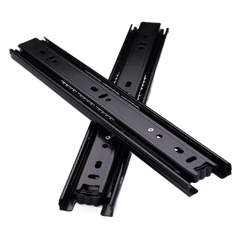 Прямые поставки с завода: направляющие для ящиков из холоднокатаной стали 4510, направляющие для ящиков для дома и ремонта, ширина 45 мм, трехсекционные направляющие, стальные шариковые направляющие