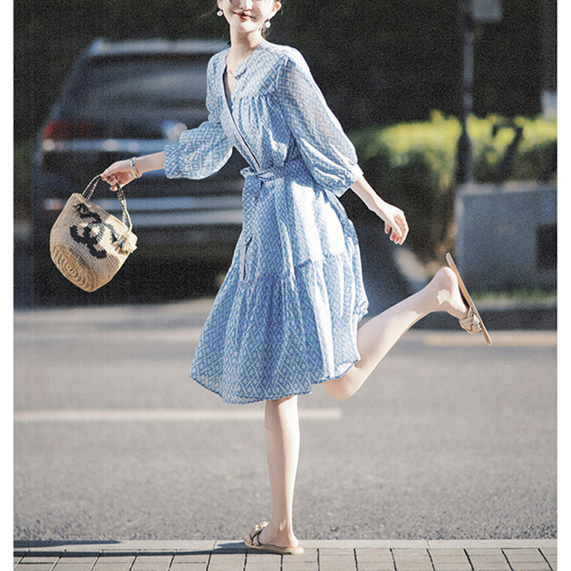 Tea Break French Dress for Women Summer 2025 New Style Small Niche Design Elegant Beautiful Small Fresh Skirt