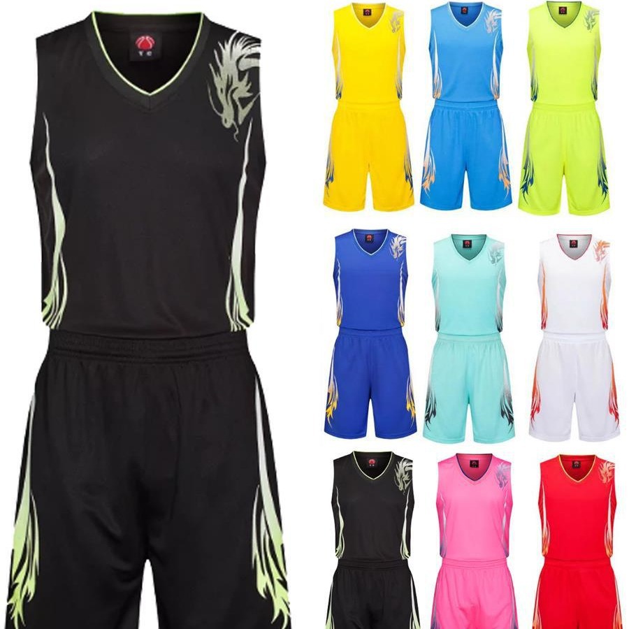 Dragon pattern basketball uniform suit men's dragon boat racing children's competition training children's clothing jersey vest group purchase printing