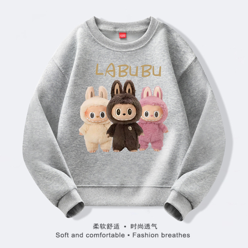 外贸跨境货源现货儿童衣服春秋单款女童卫衣彩色卡通印花圆领上衣|undefined