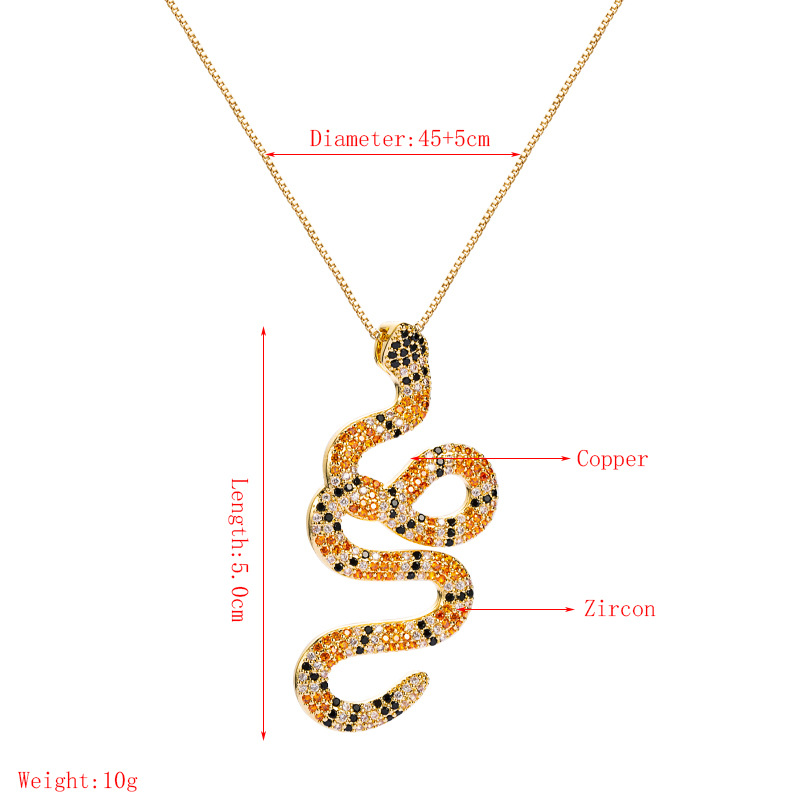 Collier De Zircon Plaqué Or En Cuivre De Couleur Zircon Python En Gros display picture 1