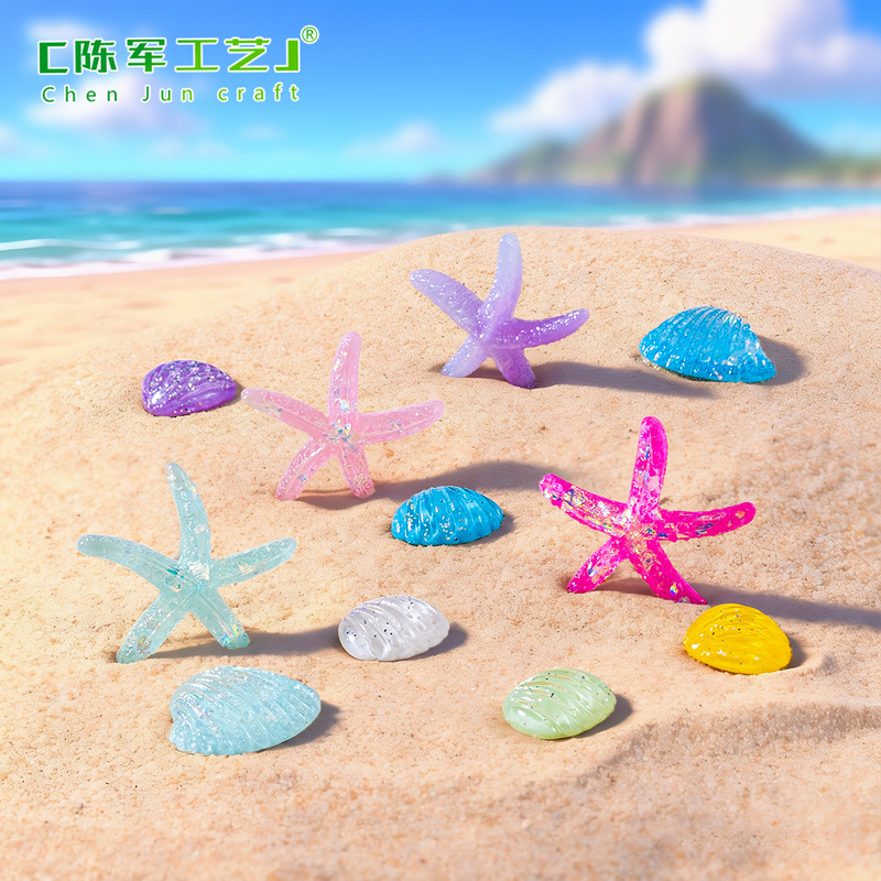 Crystal Starfish Shell, Sea View Accessories, Micro Landscape Resin DIY Mini Flat Ornaments, Mobile Phone Case Accessories Crystal Starfish Shell, Sea View Accessories, Micro Landscape Resin DIY Mini Flat Ornaments, Mobile Phone Case Accessories