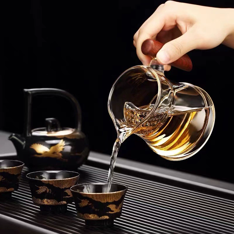 Glass filter, convenient tea set, tea cup, factory direct supply, increased thickness