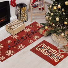 跨境专场圣诞字母款节日装饰垫易清洁长条厨房垫客厅入户玄关地垫