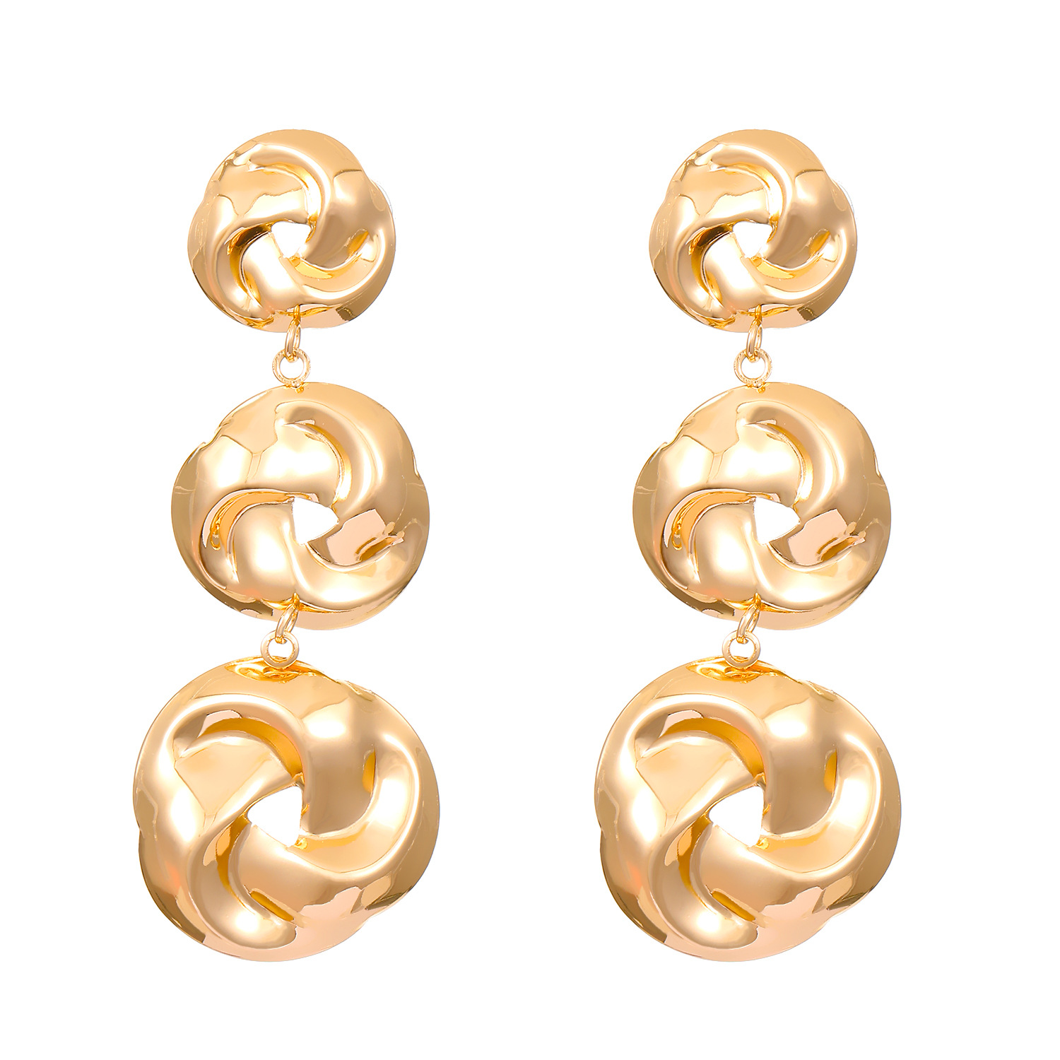 Moda europea y americana exagerada creativa todo partido torcido personalidad aleación Stud pendientes de las mujeres geométricas retro Hong Kong estilo pendientes