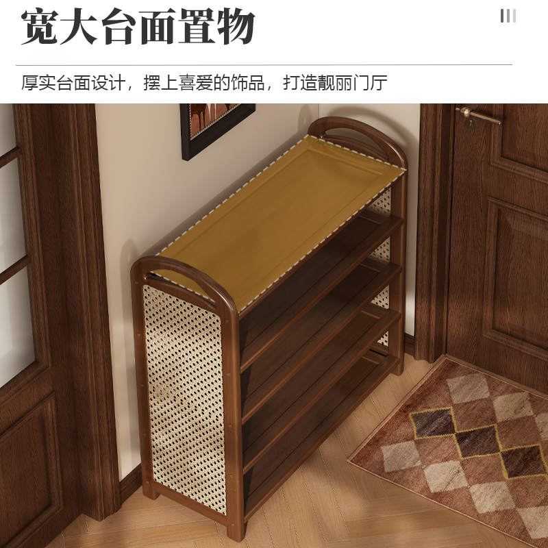 レトロ風シューズラック 家庭用玄関 省スペース 多層収納ラック 玄関ホール 大容量シューズ収納キャビネット|undefined