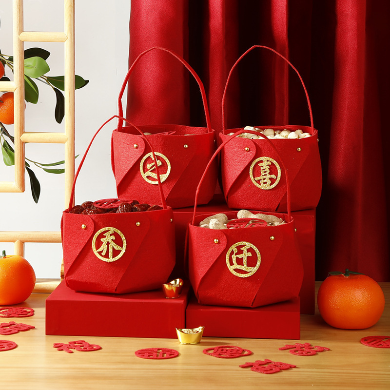 Housewarming Celebration, Moving In, Non-Woven Fabric Dried Fruit Basket, House Entry Ceremony Decoration, Auspicious Fruit Basket, Persimmon for Good Luck