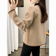 春装短款小香风外套女年春秋新款小个子洋气百搭针织上衣开衫