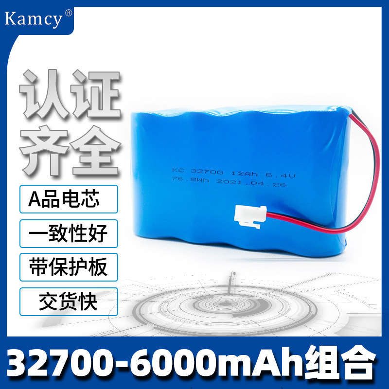 32700 Battery Pack 2S2P 6.4V 12000Mah Balanced Bms for Electric Boats and Solar Street Lights