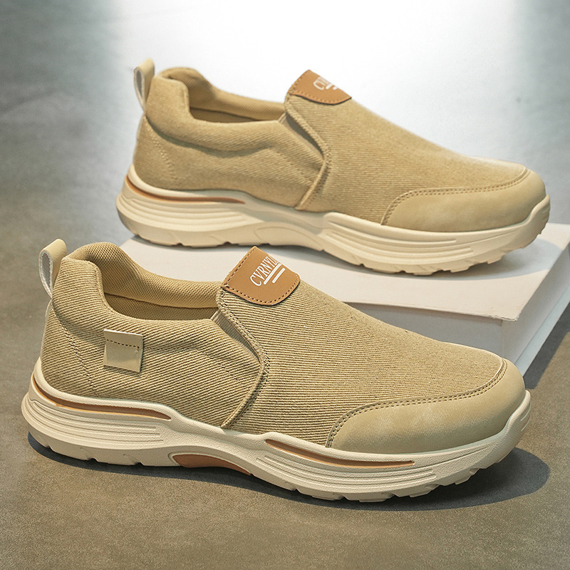 Hombres 2026 zapatos de lona de verano, zapatos de tela transpirables y resistentes al desgaste, suela gruesa y cómoda, moda, zapatos casuales para hombres.