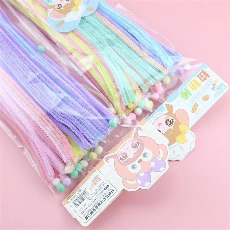 Color macaron barra de torsión criptografada hecha a mano ramo de flores de raíz de pelo DIY juguetes para niños para hacer juguetes de material de arte