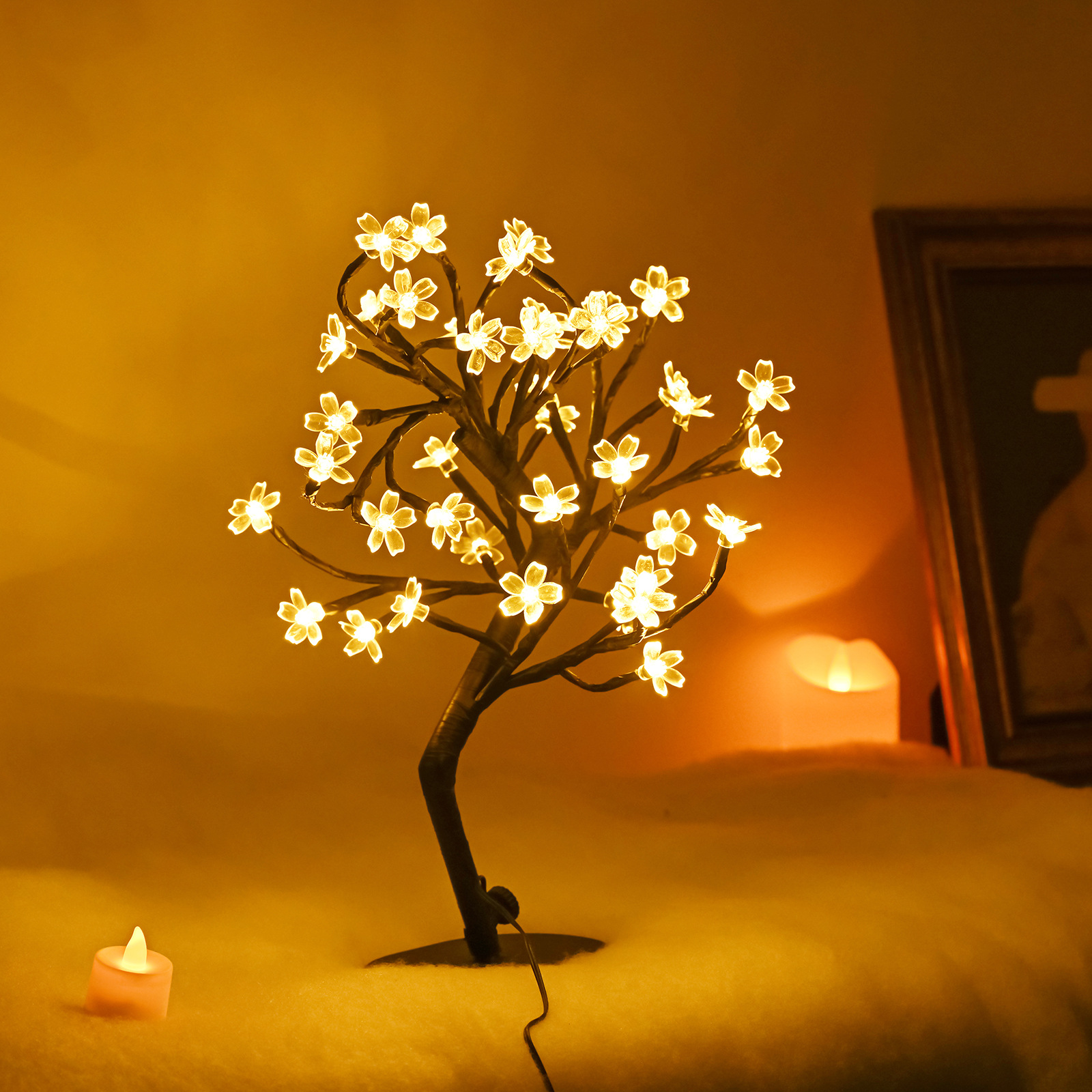 厂家供应LED室内装饰ins房间浪漫创意圣诞装节日樱桃花树灯