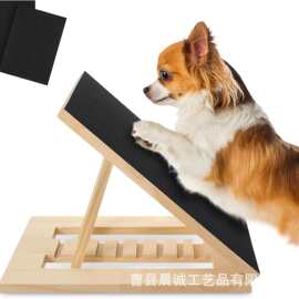 跨境木质狗抓板家用可折叠调节高度宠物指挫板实木猫狗抓板支架