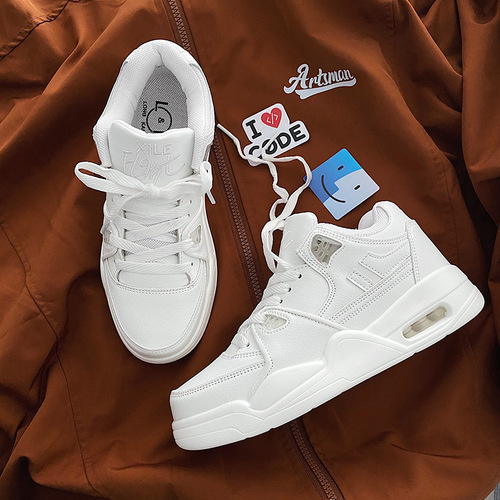 Harajuku bf Hong Kong style air cushion casual shoes men's sneakers ins thick-soled dad shoes ulzzang versatile retro sports shoes