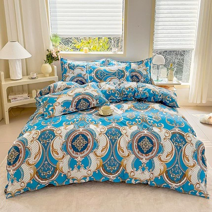 Демисезонный набор для постельного белья, для детей школьного возраста (3–4 предмета), утолщенная теплая простыня и одеяло, простой элегантный дизайн