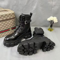 王心凌同款马丁靴女P家口袋包包短靴女厚底松糕短筒帅气机车靴子