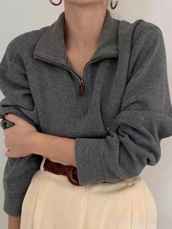 RLラフ小馬標アメリカレトロ半高襟衛衣男女同モデル秋長袖半ファスナー上着コート|undefined