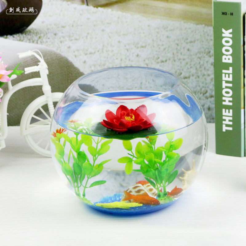 Glass Small Fish Tank Transparent No. Round Round玻璃小鱼缸1