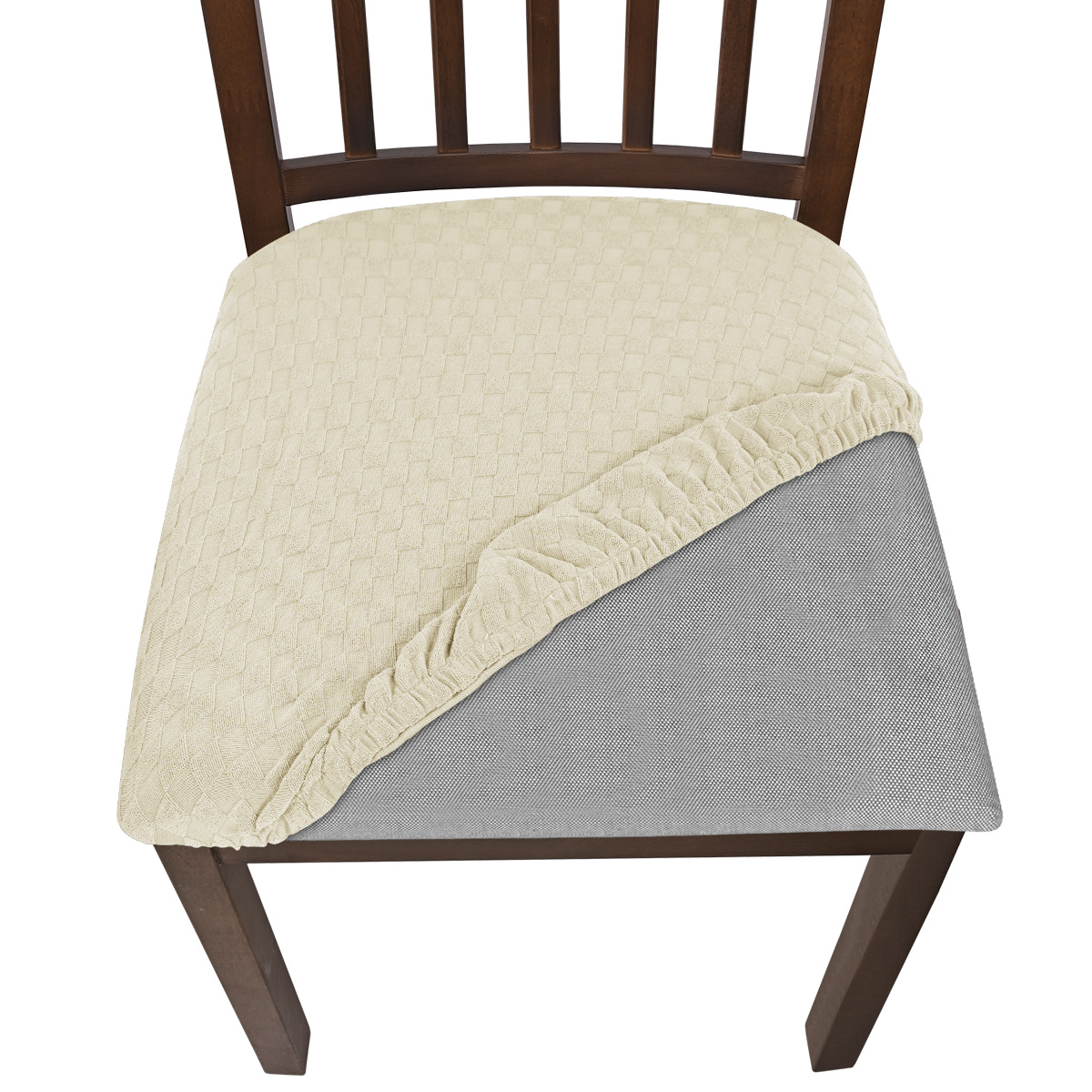 TEMU cubierta de silla en stock, cubierta de banco resistente al agua de seda de leche transfronteriza, cubierta de silla de mesa de comedor de hotel