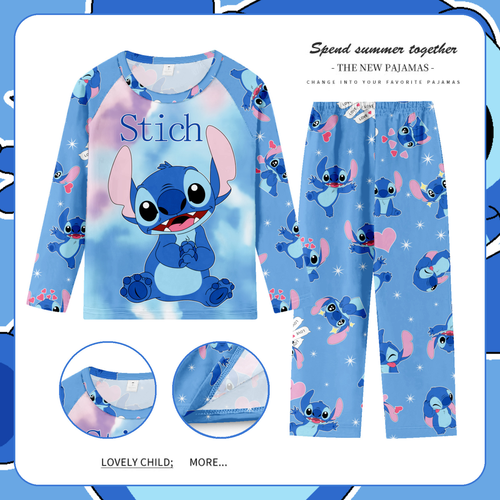 Pijamas de las niñas primavera y otoño manga larga delgada medio y grande niños lindos dibujos animados bebé niños princesa estilo homewear traje
