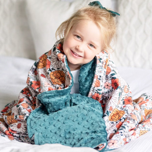Cross-border super soft children's bubble blanket cute printed skin-friendly baby beanie blanket children's double-sided velvet printed beanie blanket