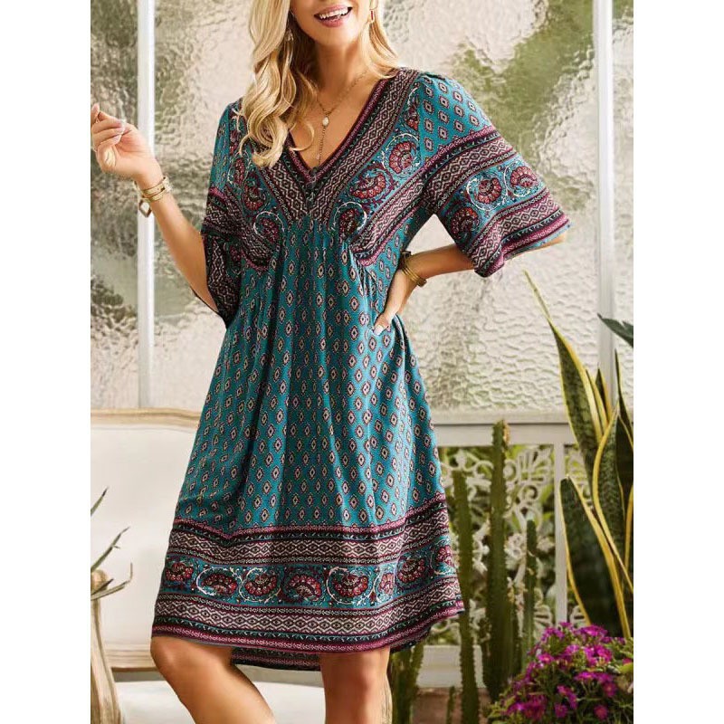Printed Flower Dress Image 2
