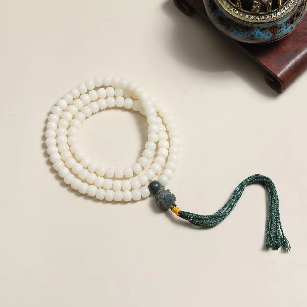 8mm*10mm 청록색 연꽃